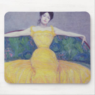 Dame in einem gelben Kleid, 1899 Mousepad