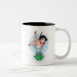 Dame in einem Golf-T-Shirt Zweifarbige Tasse