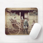 Dame in einem Rickshaw, c.1890s (farbiges Foto) Mousepad (Mit Mouse)