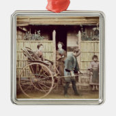 Dame in einem Rickshaw, c.1890s (farbiges Foto) Ornament Aus Metall (Vorne)