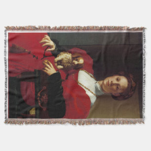 Dame in einem roten Kleid Decke
