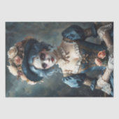 Dame in Kostüm mit Blume - Decoupage - Seidenpapier (Vorderseite)