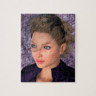 Dame in Lila Puzzle