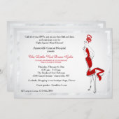 Dame In Red Invitation Einladung (Vorne/Hinten)