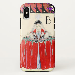 DAME IN ROT, SCHÖNHEITS-MODE-KOSTÜM-DESIGN MONOGRA Case-Mate iPhone HÜLLE