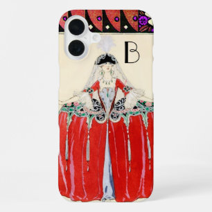 DAME IN ROT, SCHÖNHEITS-MODE-KOSTÜM-DESIGN MONOGRA iPhone 16 PLUS HÜLLE