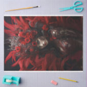 Dame in roter Feder und schwarzer Hintergrund Seidenpapier (Basteln)