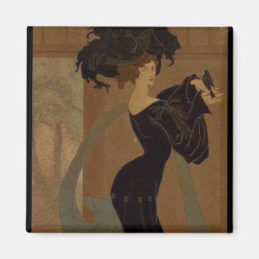 Dame in Schwarz Magnet (Vorne)