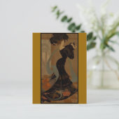 Dame in Schwarz Postkarte (Stehend Vorderseite)
