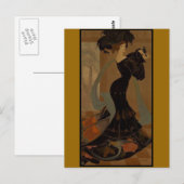 Dame in Schwarz Postkarte (Vorne/Hinten)
