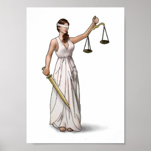 Dame Justice Illustration Poster