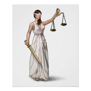 Dame Justice Illustration Poster