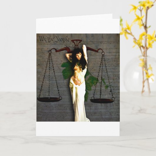 Dame Justice Karte (Gelbe Blume)