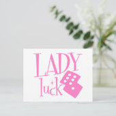 Dame Luck Dice Postkarte (Stehend Vorderseite)