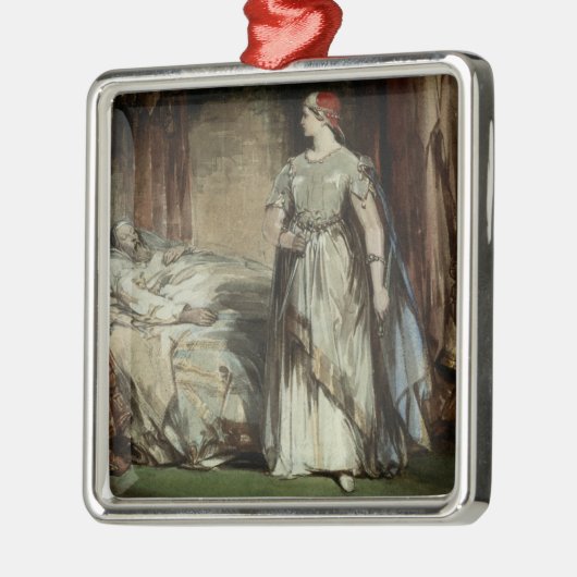 Dame Macbeth, 1850 Silbernes Ornament (Links)