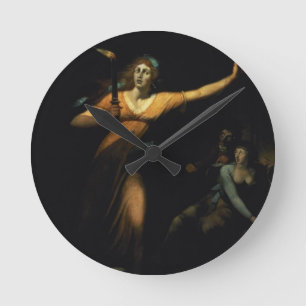 Dame Macbeth Sleepwalking, 1783 (Öl auf Leinwand) Runde Wanduhr