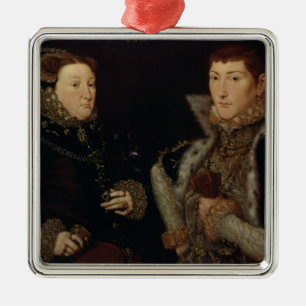 Dame Mary Nevill und ihr Sohn Gregory Fiennes Ornament Aus Metall