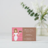 Dame mit BDay Kuchen-Visitenkarten Visitenkarte (Stehend Vorderseite)