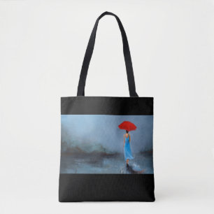 "Dame mit blauer und schwarzer Taschentasche des Tasche