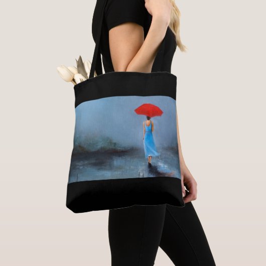 "Dame mit blauer und schwarzer Taschentasche des Tasche (Von Nahem)