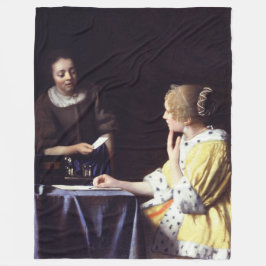 Dame mit der Magd, die Buchstaben durch Vermeer Fleecedecke