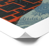 Dame mit Drache (farbige Litho) Poster (Ecke)