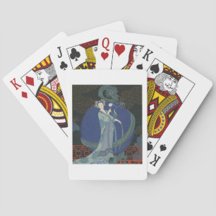 Dame mit Drache (farbige Litho) Spielkarten