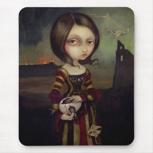 Dame mit einem Bosch Ei gotisches Mousepad (Vorne)