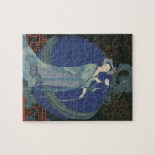 Dame mit einem Drachen (Farbelitho) Puzzle (Horizontal)