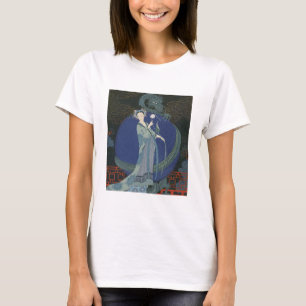 Dame mit einem Drachen (Farbelitho) T-Shirt
