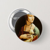 Dame mit einem Ermine durch Leonardo da Vinci C. Button (Vorne & Hinten)