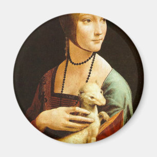 Dame mit einem Ermine durch Leonardo da Vinci C. Magnet