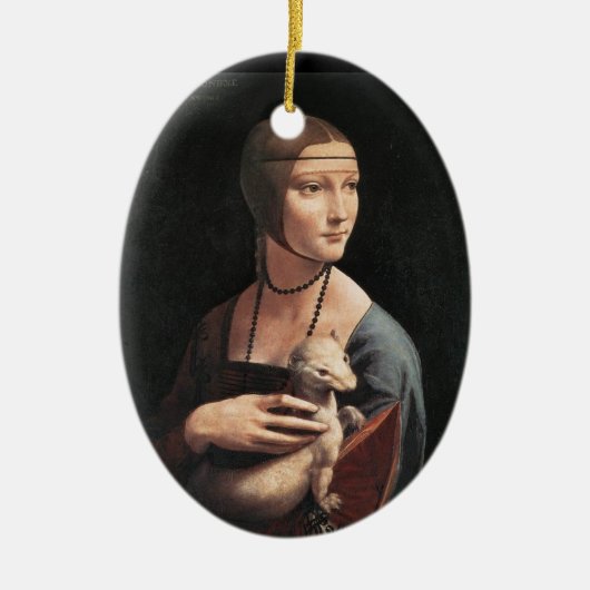 Dame mit einem Ermine Keramik Ornament (Vorne)