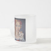 Dame mit einem Frettchen Mattglastasse (Vorderseite Links)