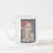 Dame mit einem Frettchen Mattglastasse (Links)