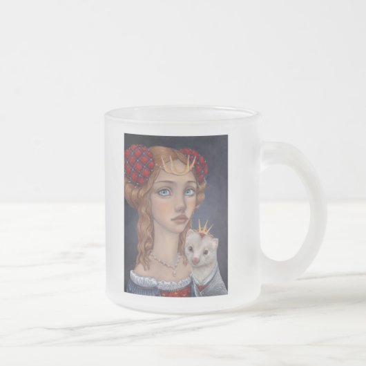 Dame mit einem Frettchen Mattglastasse (Rechts)