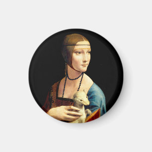 Dame mit einem Hermelin von Leonardo Da Vinci Magnet