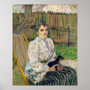 Dame mit einem Hund Poster