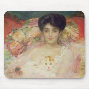 Dame mit einer Katze, 1904 Mousepad