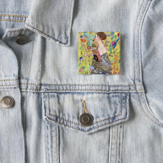 Dame mit Fächer durch Gustav Klimt Button (Beispiel)