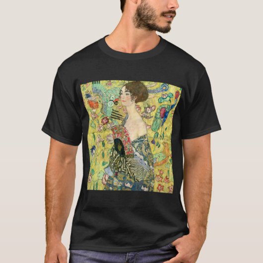 Dame mit Fächer - Gustav Klimt T-Shirt (Vorderseite)
