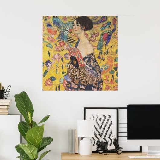 Dame mit Fächer Poster (Heimbüro)