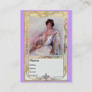 Dame mit Fächer Visitenkarte