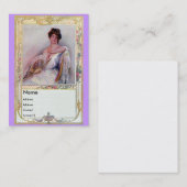 Dame mit Fächer Visitenkarte (Vorne/Hinten)