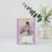 Dame mit Fächer Visitenkarte (Stehend Vorderseite)