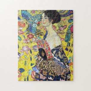Dame mit Fächer von Gustav Klimt Puzzle
