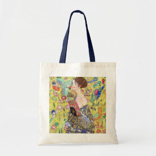 Dame mit Fächer von Gustav Klimt, Vintage Japonism Tragetasche