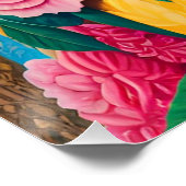 Dame mit floralem Sakko Poster (Ecke)