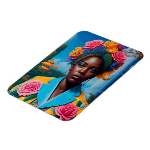 Dame mit floralem Sakto-Jackett Magnet