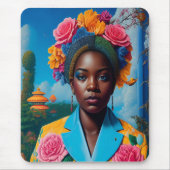 Dame mit floralem Sakto-Jackett Mousepad (Vorne)